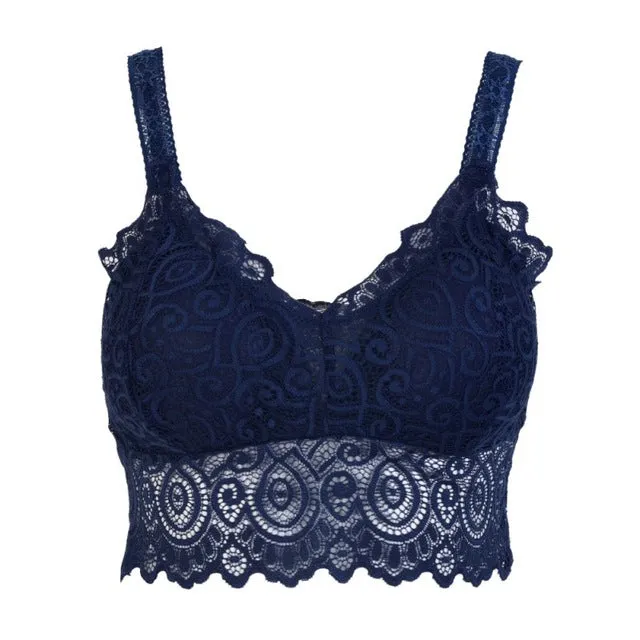 2019 Floral Cami Padded Tank Tops Sexy Women Lace Crochet Bralette Bralet Bra Bustier Crop Top