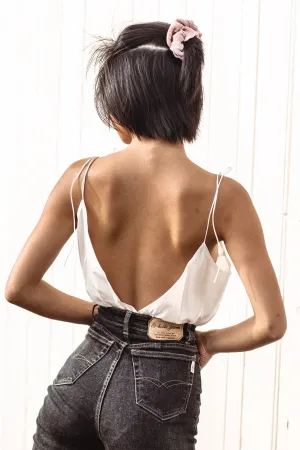 August Silk Romper White