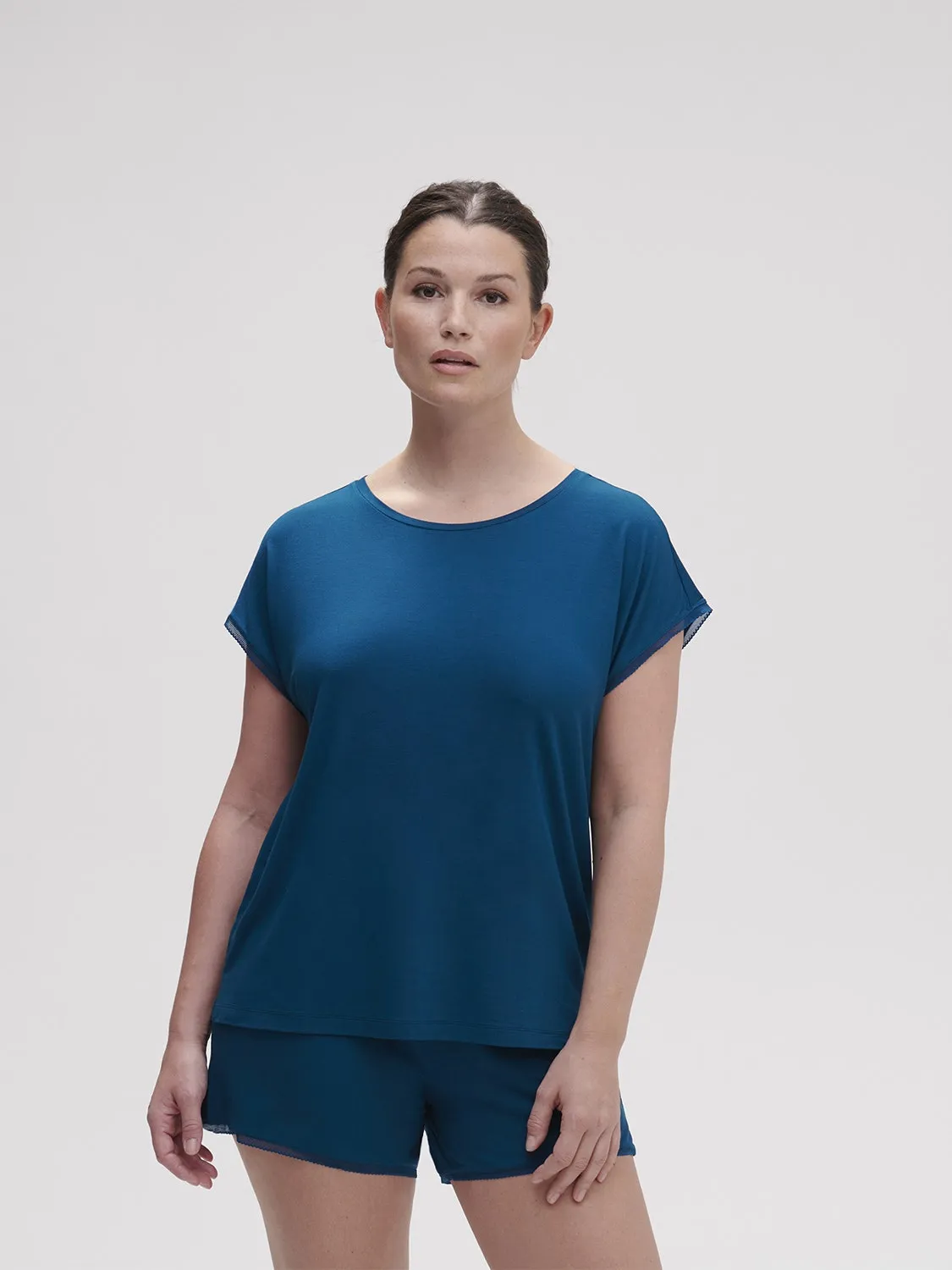 Aurore Short Sleeve Top - Poseidon Blue