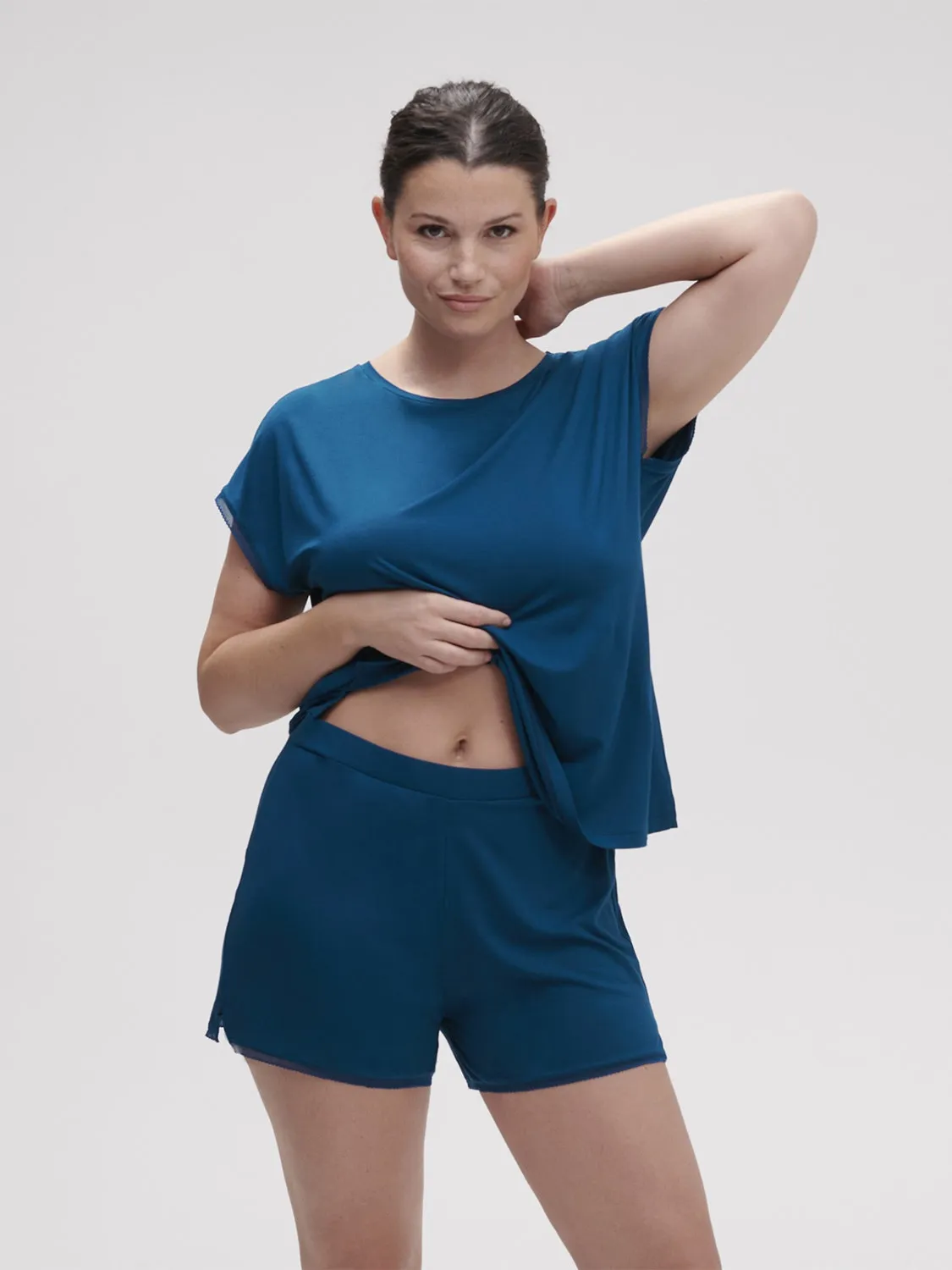Aurore Short Sleeve Top - Poseidon Blue