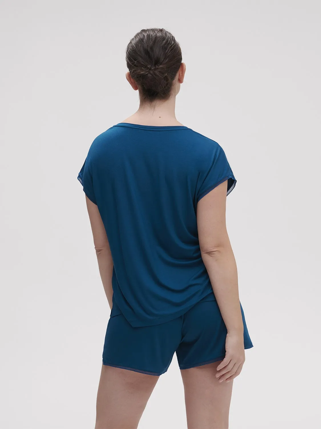 Aurore Short Sleeve Top - Poseidon Blue