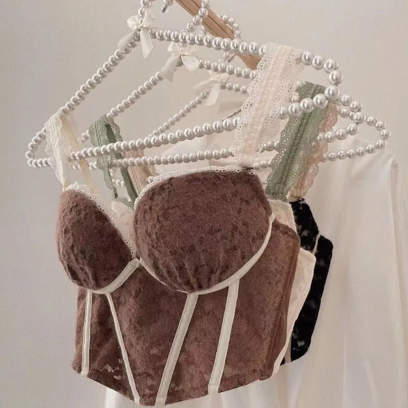 Black Corset Top Lace Lingerie Set