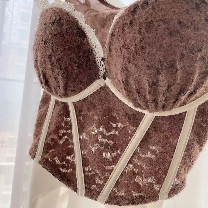 Black Corset Top Lace Lingerie Set