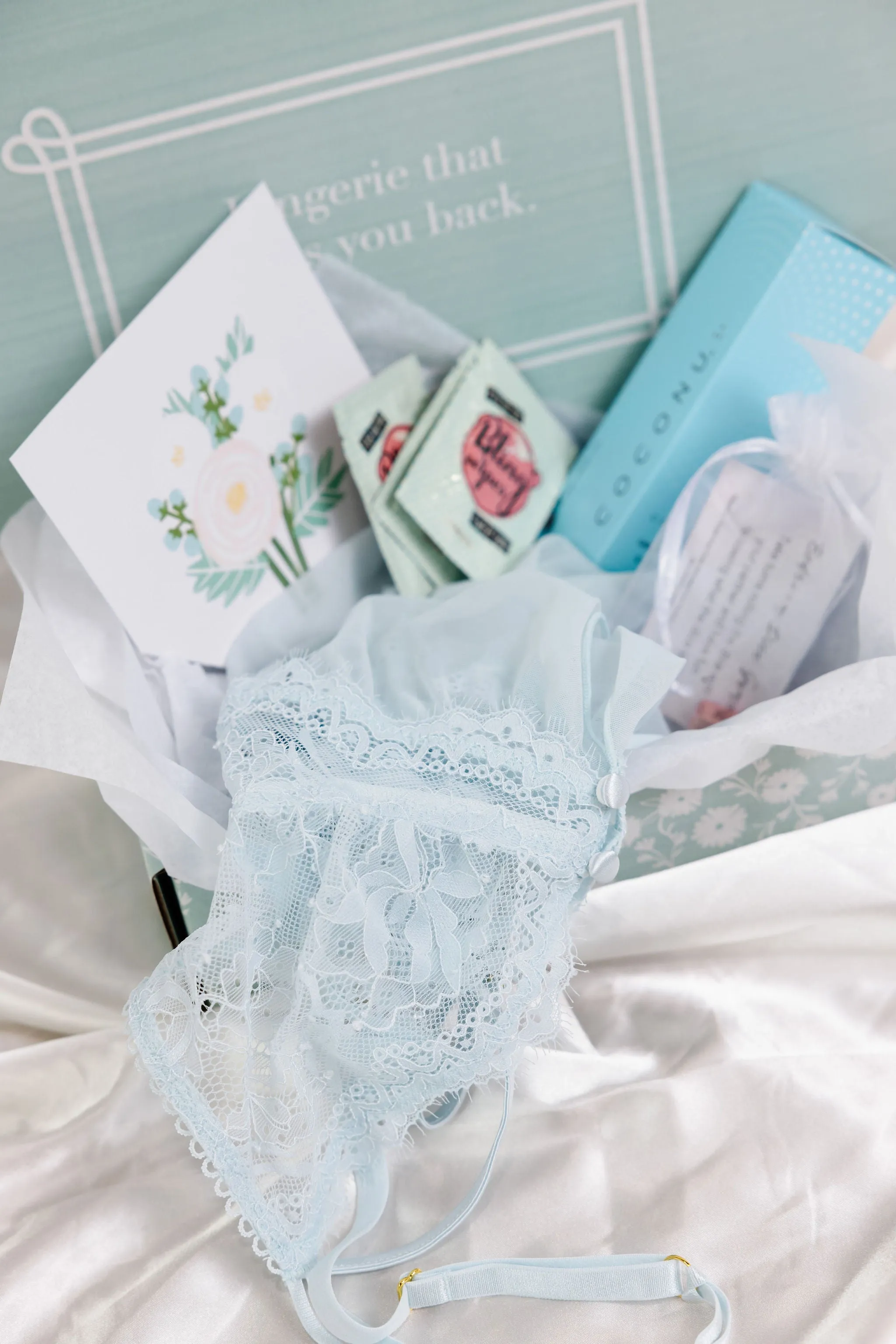 Bridal Bundle: Lacy Dot Mesh Midi Robe - Something Blue