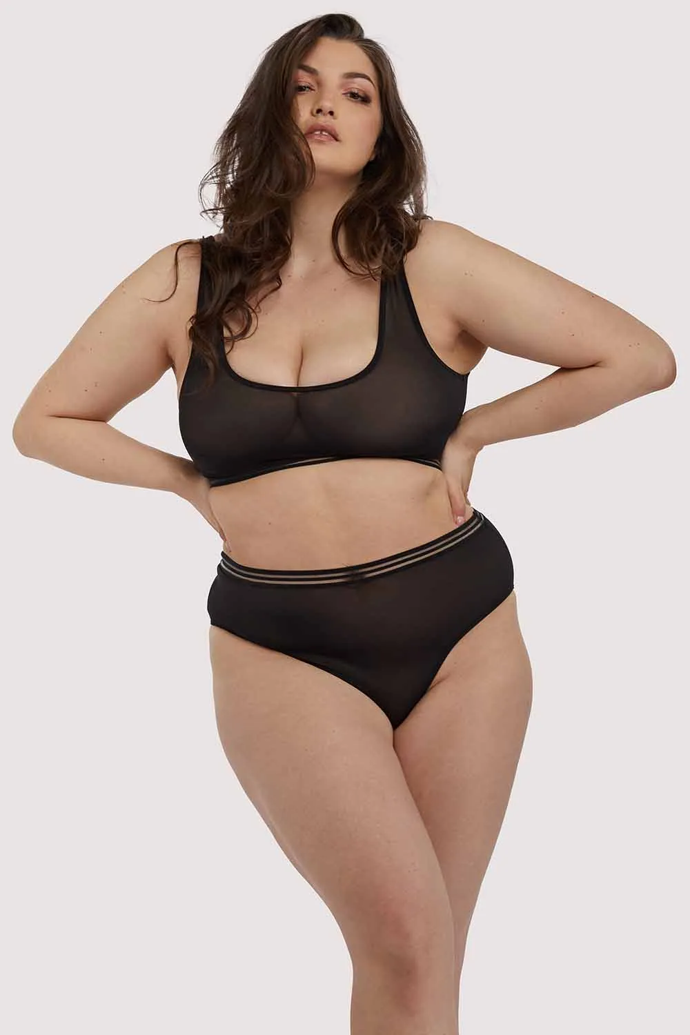 Chelsea Black Mesh Crop Top