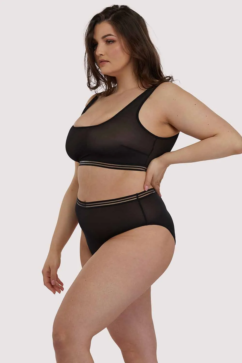 Chelsea Black Mesh Crop Top