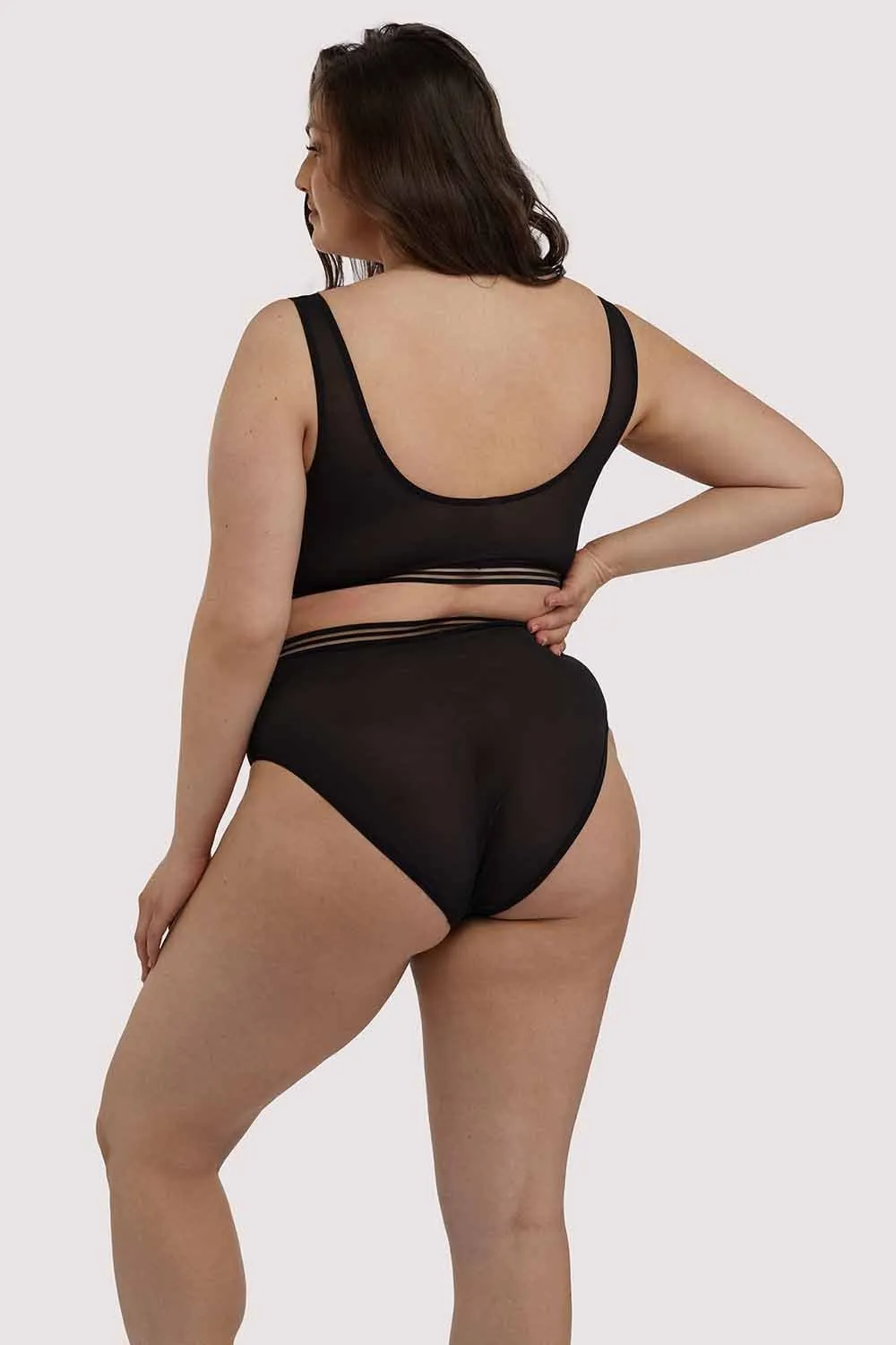 Chelsea Black Mesh Crop Top