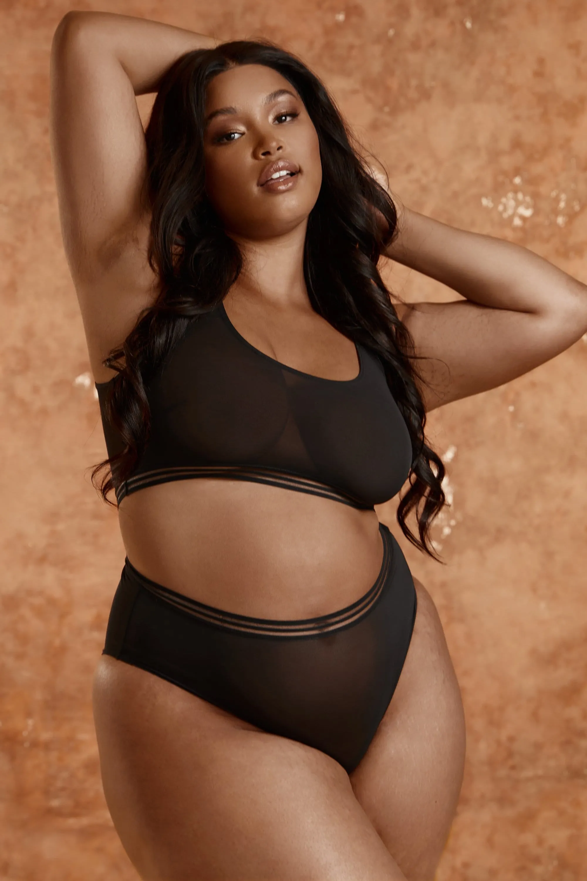 Chelsea Black Mesh Crop Top