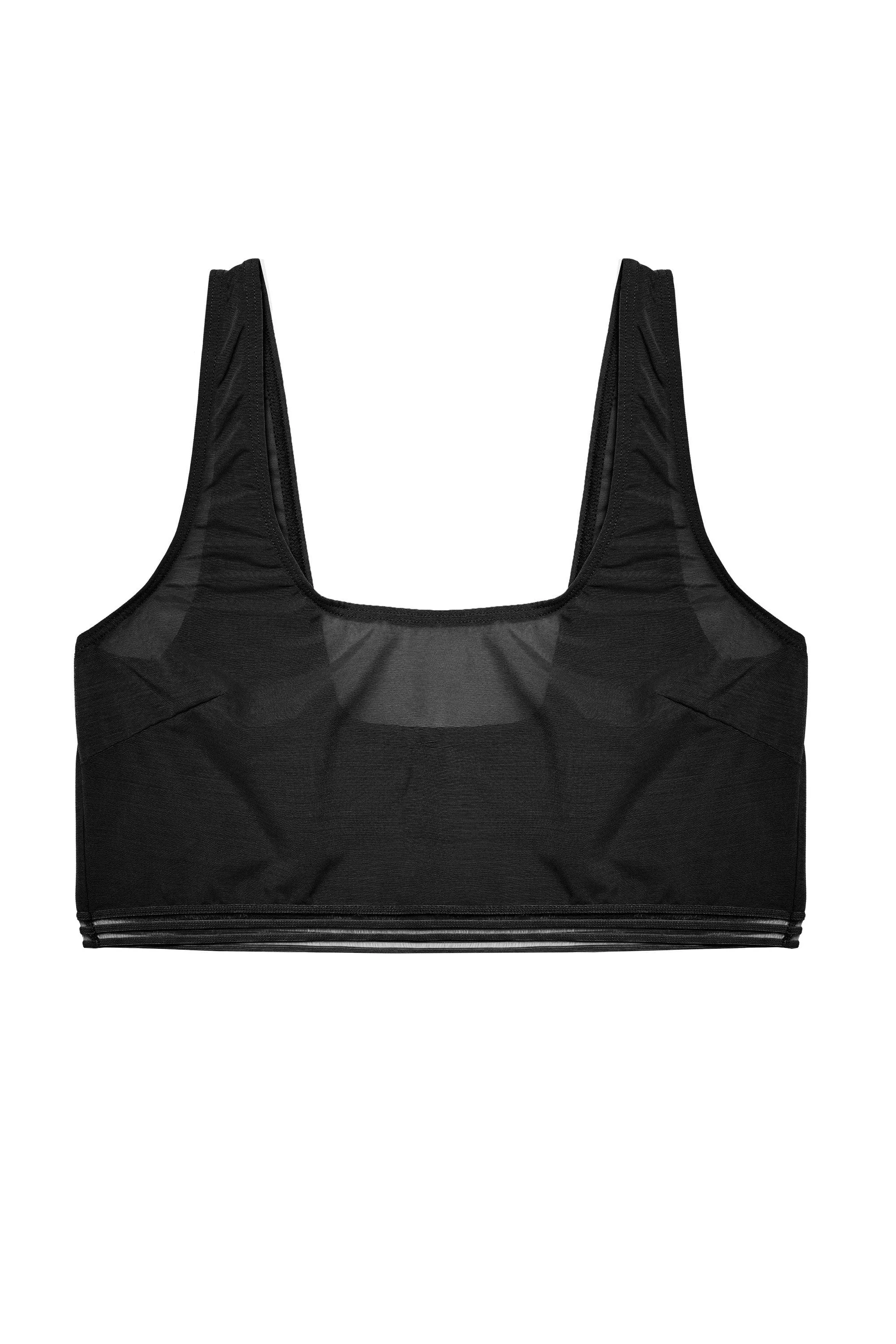 Chelsea Black Mesh Crop Top