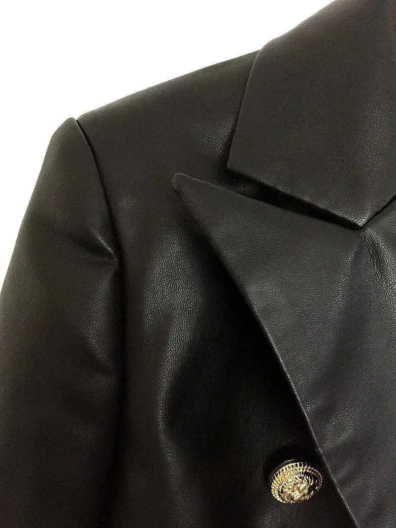 Designer Leather Blazer Women - Casual - Plain-Solid