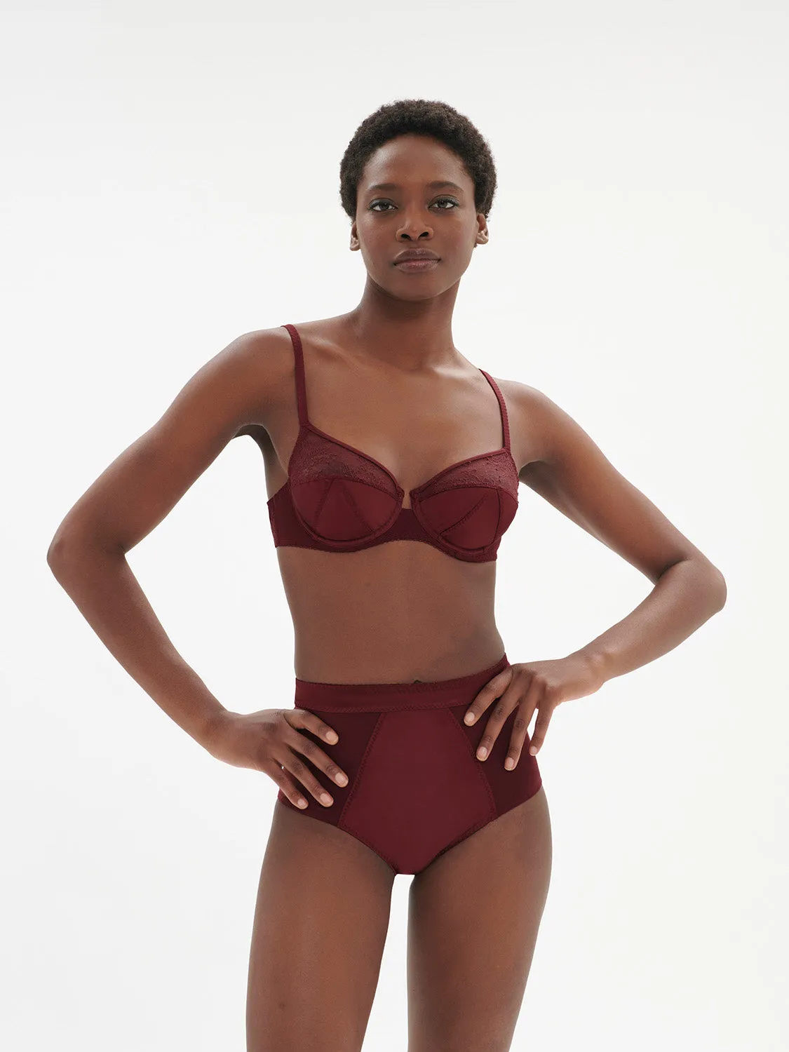 Eve Underwire Bra - Dark Red