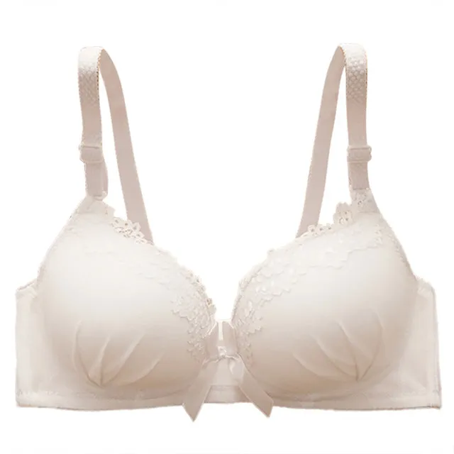 Hot Sexy Women Bra  Fashion Lace Floral Bralette Bras Girls Sweet Wire Free Bra Lingerie Underwear