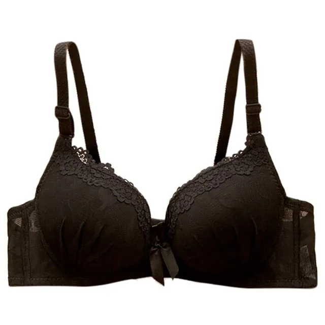 Hot Sexy Women Bra  Fashion Lace Floral Bralette Bras Girls Sweet Wire Free Bra Lingerie Underwear