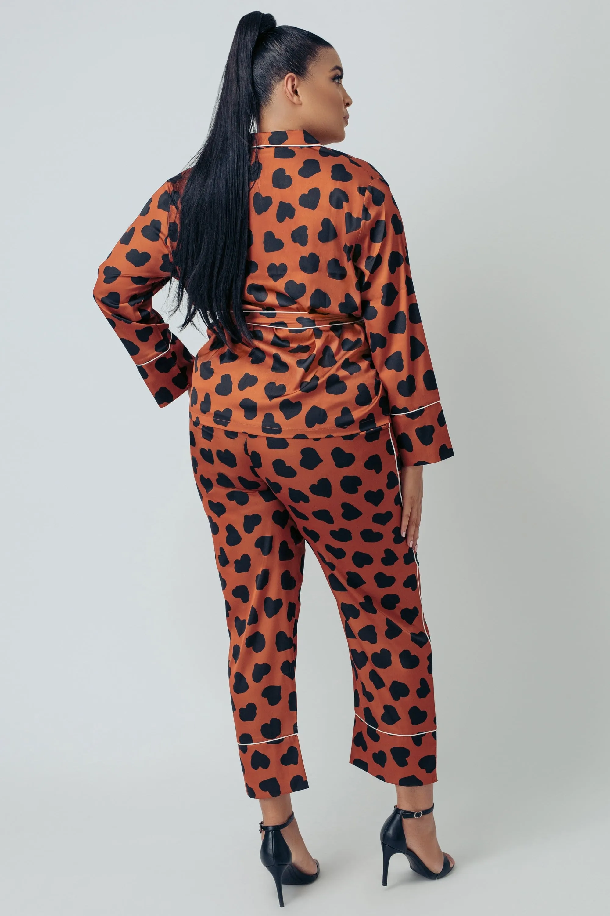 Kilo Brava Satin Wrap Heart Pyjama Set