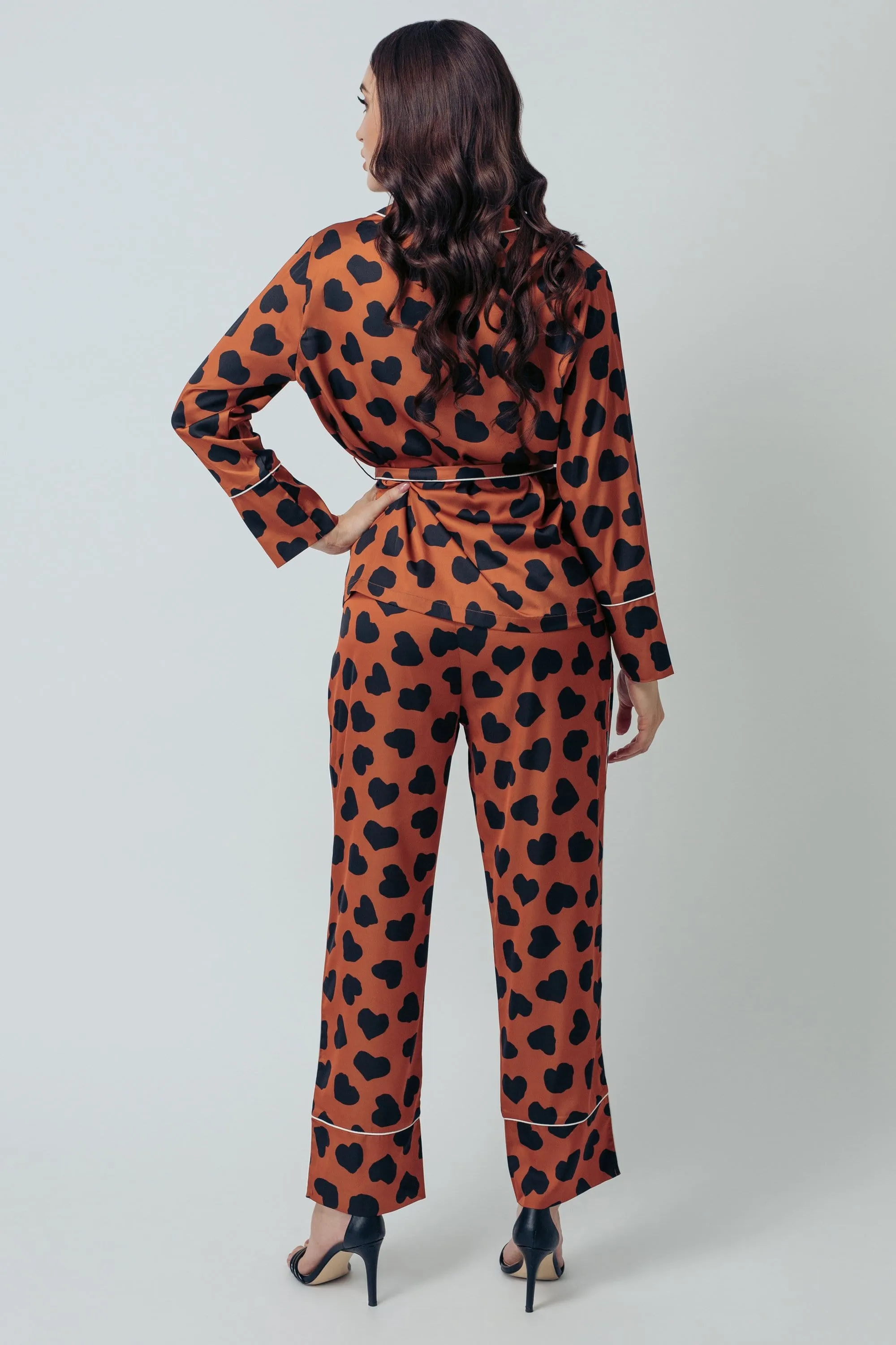 Kilo Brava Satin Wrap Heart Pyjama Set