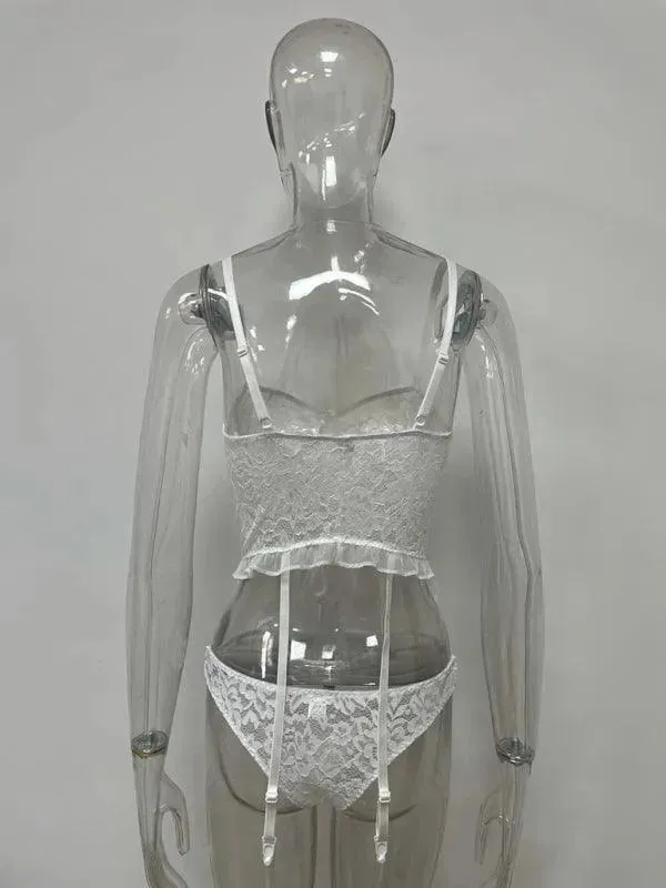 Lace Mesh Waist Lingerie Set