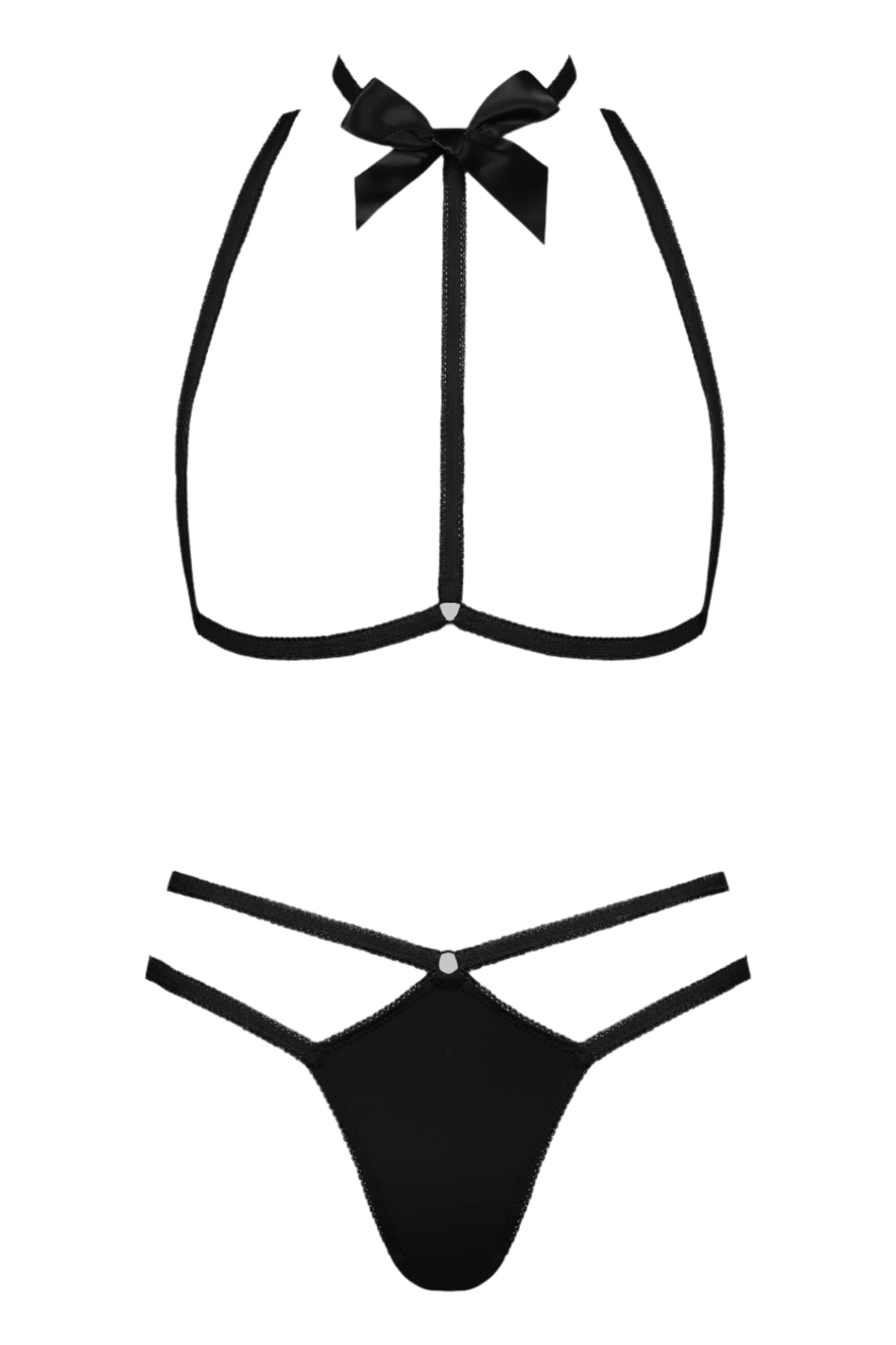 Le Petit Secret (Black) Harness and Thong Set