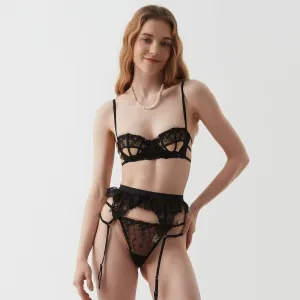 Midnight Lace Temptation Lingerie Set