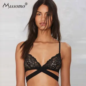 Missomo Plus Size Floral Lace Push Up Longline Wire Free Single Bra VS Lingerie