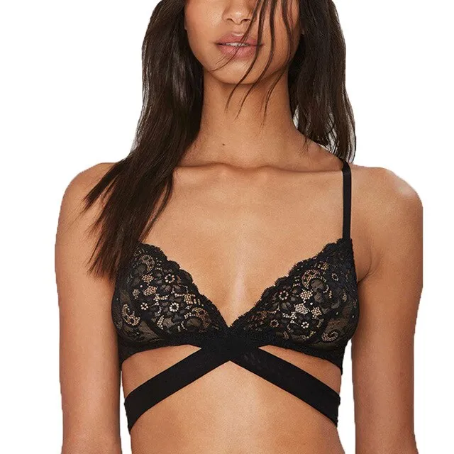 Missomo Plus Size Floral Lace Push Up Longline Wire Free Single Bra VS Lingerie