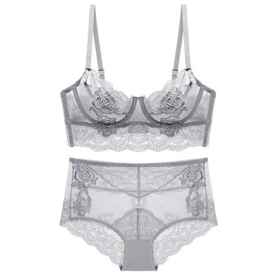Norns Women Bra Set Models French Sexy Thin Gathering Adjustment Lace Underwear Set High Waist Lingerie