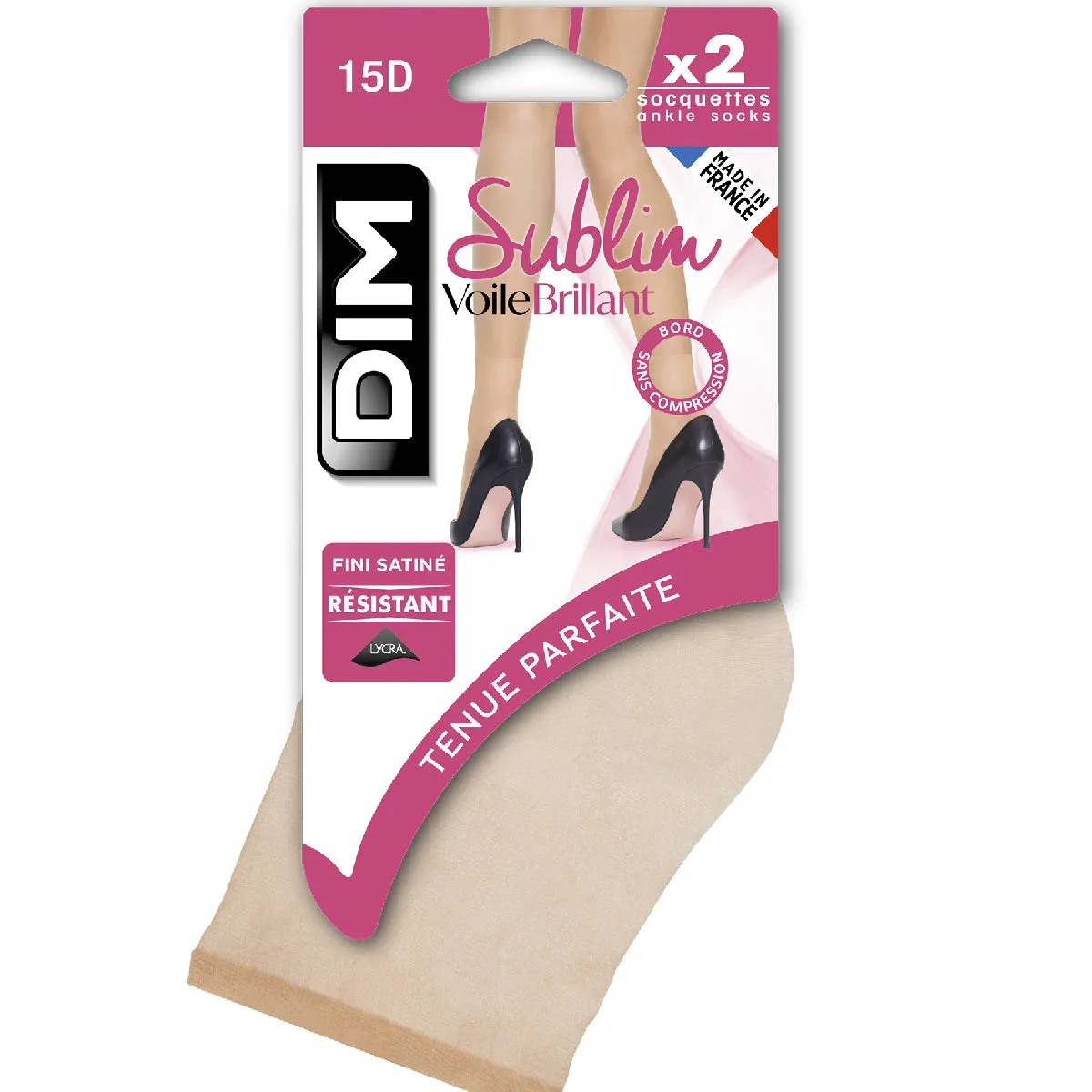 Pack of 2 Sublim 14 shimmer ankle highs in capri