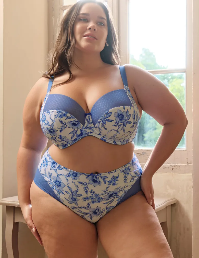 Panache Sculptresse Bliss 10682 Blue Floral Deep Brief