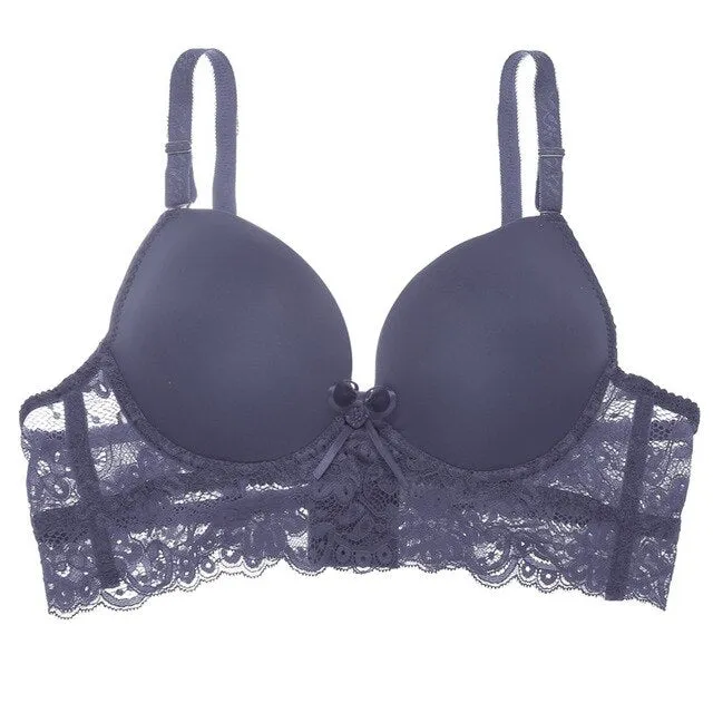 Women Fashion Lace Bra Patchwork Bralette Push Up Bra Cotton Seamless Intimates Female Bra Tops Lingerie For Lady Plus Size 2019