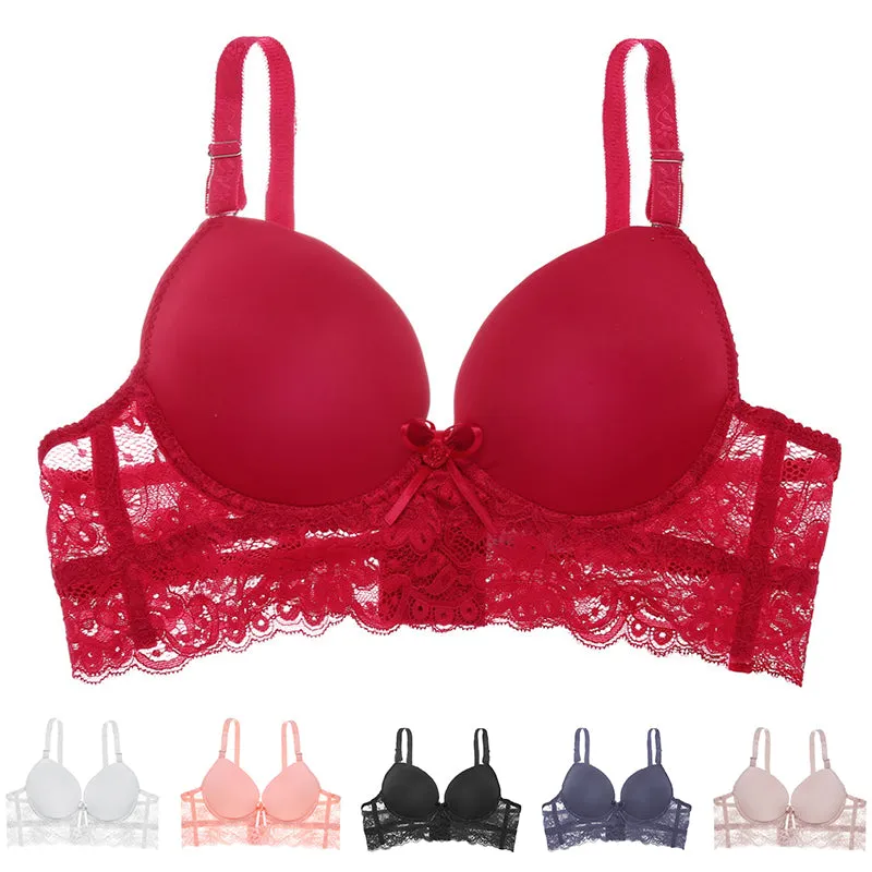 Women Fashion Lace Bra Patchwork Bralette Push Up Bra Cotton Seamless Intimates Female Bra Tops Lingerie For Lady Plus Size 2019