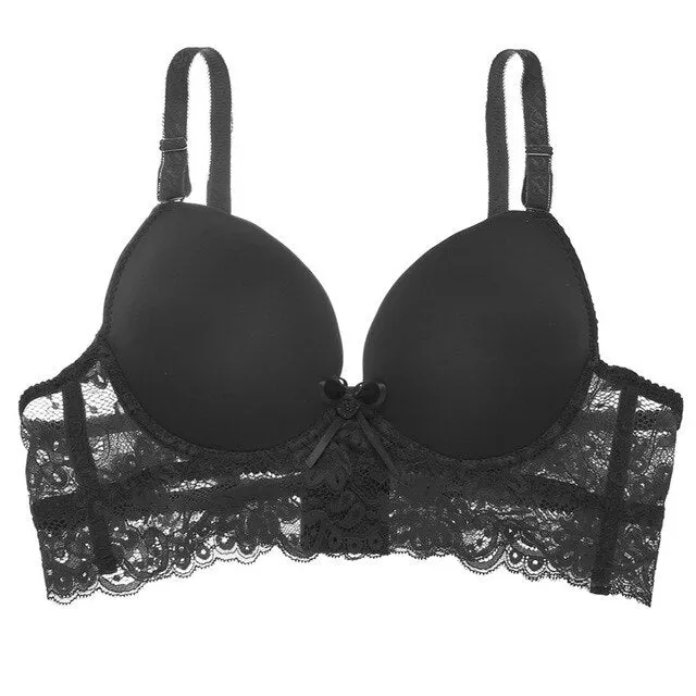 Women Fashion Lace Bra Patchwork Bralette Push Up Bra Cotton Seamless Intimates Female Bra Tops Lingerie For Lady Plus Size 2019